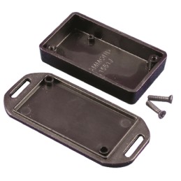 1 pcs - Hammond 1551 Series Black ABS Enclosure, IP54, Flanged, Black Lid, 60 x 35 x 15mm