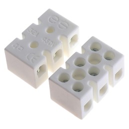 5 pcs - RS PRO Non-Fused Terminal Block, 3-Way, 5 - 32A, 12 AWG Wire, Screw Down Termination