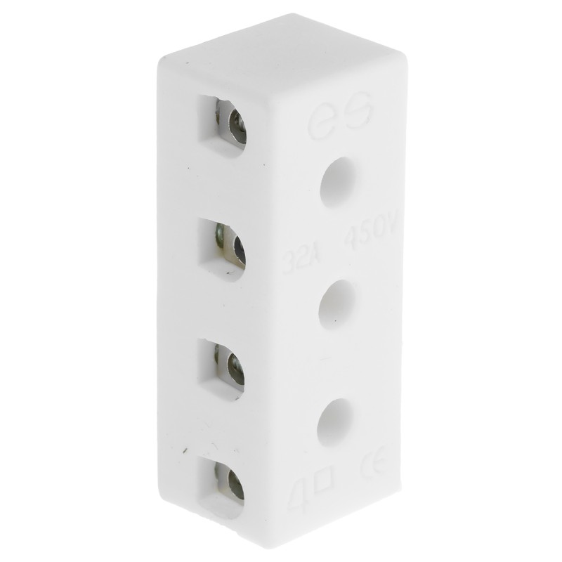 5 pcs - RS PRO Non-Fused Terminal Block, 4-Way, 5 - 32A, 12 AWG Wire, Screw Down Termination