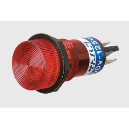 1 pcs - Red Neon Indicator Lamp, , Solder/Push-On Terminals, 100 - 125 V ac
