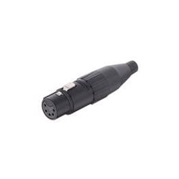 1 pcs : AC5FBJ - XLR Connectors 5 Pole XLR Female Cable Connector Machined Contacts Black Finish