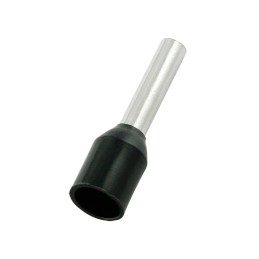 100 pcs - RS PRO Insulated Crimp Bootlace Ferrule, 12mm Pin Length, 2mm Pin Diameter, 1.5mm² Wire Size, Black