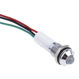 1 pcs - RS PRO Panel Mount Indicator, 24V dc, 8mm Mounting Hole Size, Lead Wires Termination, IP67