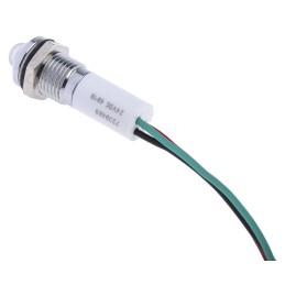1 pcs - RS PRO Panel Mount Indicator, 24V dc, 8mm Mounting Hole Size, Lead Wires Termination, IP67