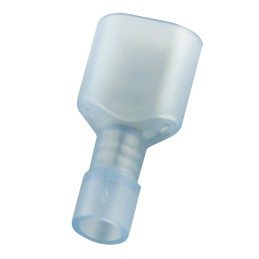 100 pcs - RS PRO Blue Insulated Male Spade Connector, Tab, 0.8 x 6.35mm Tab Size, 1.5mm² to 2.5mm²