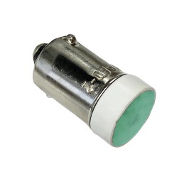 1 pcs - Idec Green LED Indicator Lamp, 24V, BA9 Base, 10.6mm Diameter, 200mcd