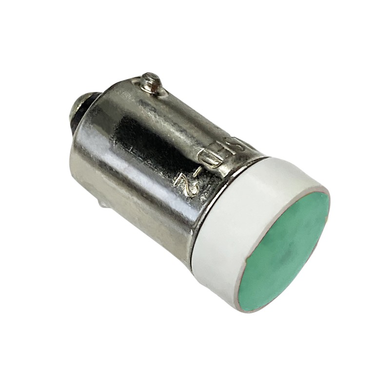 1 pcs - Idec Green LED Indicator Lamp, 24V, BA9 Base, 10.6mm Diameter, 200mcd