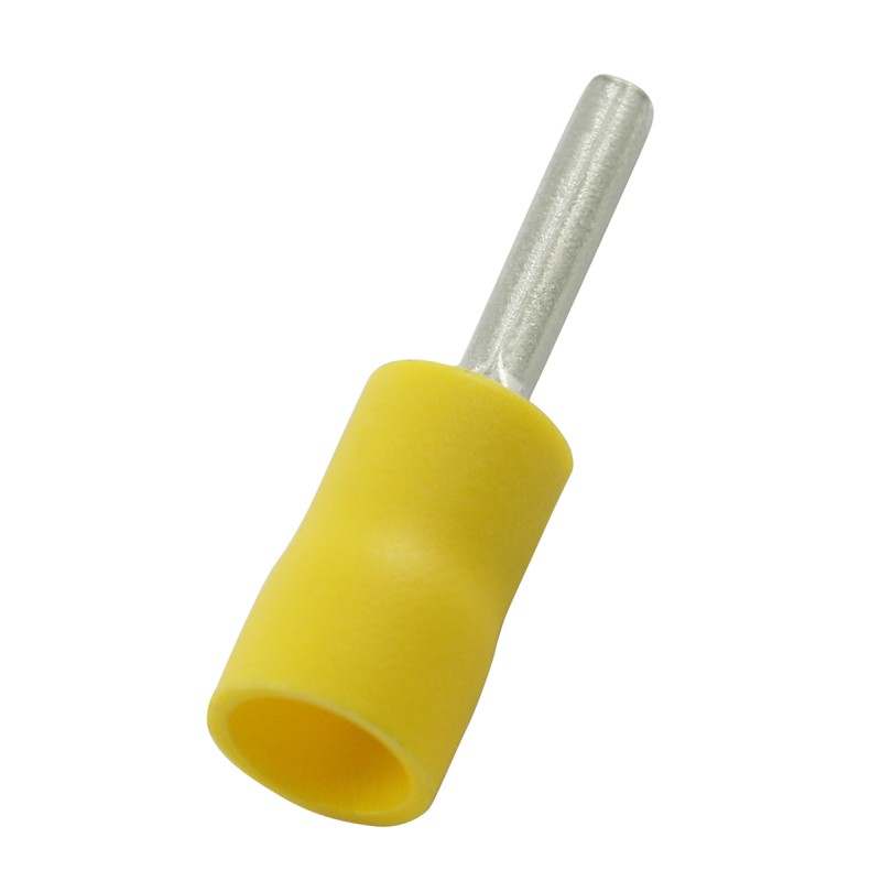 100 pcs - RS PRO Insulated Crimp Pin Connector, 4mm² to 6mm², 12AWG to 10AWG, 2.8mm Pin Diameter, 14mm Pin Length, Yellow