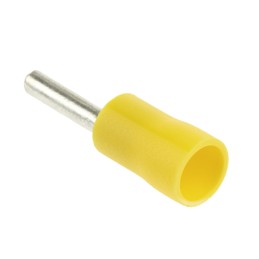 100 pcs - RS PRO Insulated Crimp Pin Connector, 4mm² to 6mm², 12AWG to 10AWG, 2.8mm Pin Diameter, 14mm Pin Length, Yellow
