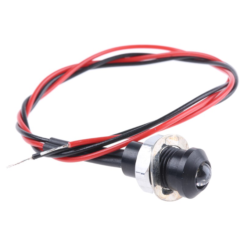 1 pcs - Oxley Yellow Panel Mount Indicator, 8mm Mounting Hole Size, Lead Wires Termination, IP67