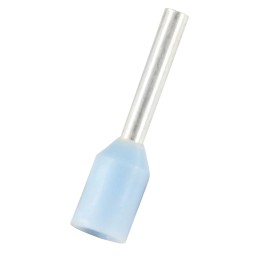 100 pcs - RS PRO Insulated Crimp Bootlace Ferrule, 6mm Pin Length, 1.1mm Pin Diameter, 0.25mm² Wire Size, Light Blue
