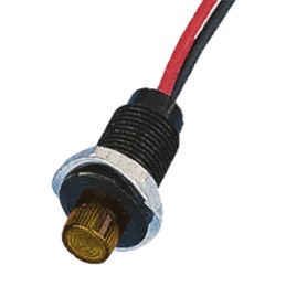 1 pcs - Oxley Yellow Panel Mount Indicator, 230V ac, 10.2mm Mounting Hole Size, Lead Wires Termination, IP66