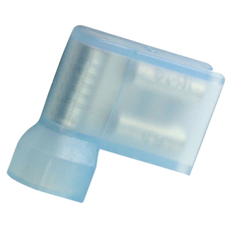 100 pcs - RS PRO Blue Insulated Female Spade Connector, Flag Terminal, 6.35 x 0.8mm Tab Size, 1.5mm² to 2.5mm²