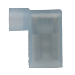 100 pcs - RS PRO Blue Insulated Female Spade Connector, Flag Terminal, 6.35 x 0.8mm Tab Size, 1.5mm² to 2.5mm²