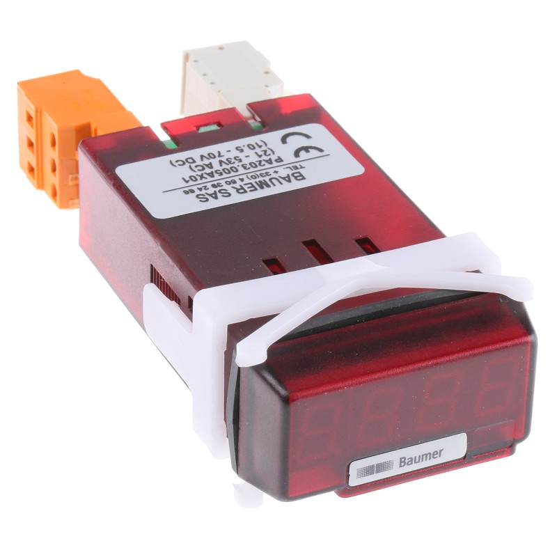 1 pcs - Baumer PA203 LED Digital Panel Multi-Function Meter for Current, Voltage, 45mm x 22.5mm
