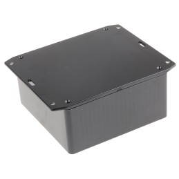 1 pcs - Hammond 1591 Series Black Flame Retardant ABS Enclosure, IP54, Flanged, Black Lid, 120 x 120 x 55mm