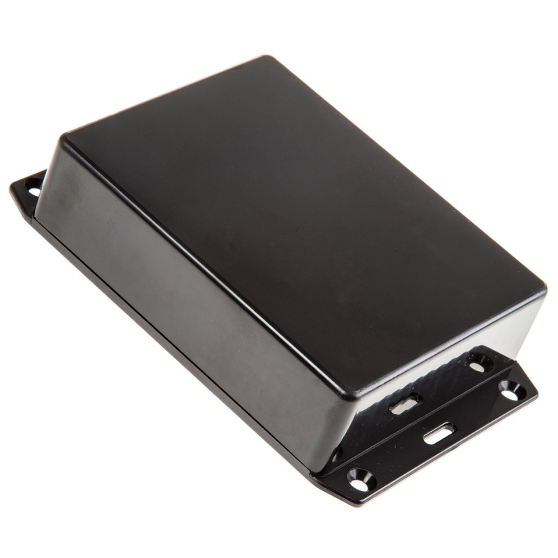 1 pcs - Hammond 1591 Series Black Flame Retardant ABS Enclosure, IP54, Flanged, Black Lid, 121 x 94 x 30mm
