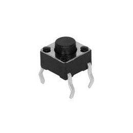 1 pcs : TS02-66-55-BK-260-LCR-D - Tactile Switches 6 x 6 mm, 5.5 mm Act Height, 260 gf, Black, Long Crimped, Through Hole, SPST,