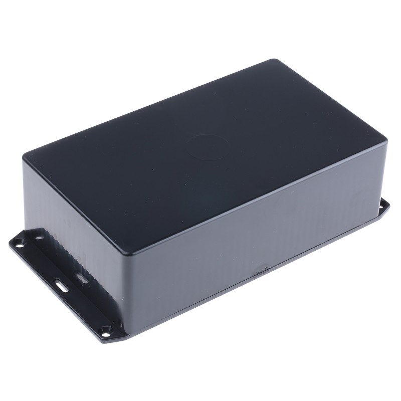 1 pcs - Hammond 1591 Series Black ABS Enclosure, IP54, Flanged, Black Lid, 191 x 110 x 57mm