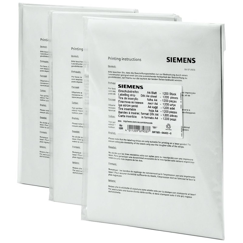 1200 pcs - Siemens Labeling Strip for Use with LEDs of the 3UF720 operator panel