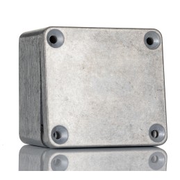1 pcs - Hammond 1550 Series Natural Die Cast Aluminium Enclosure, IP66, IK08, Natural Lid, 65 x 58.4 x 35.4mm