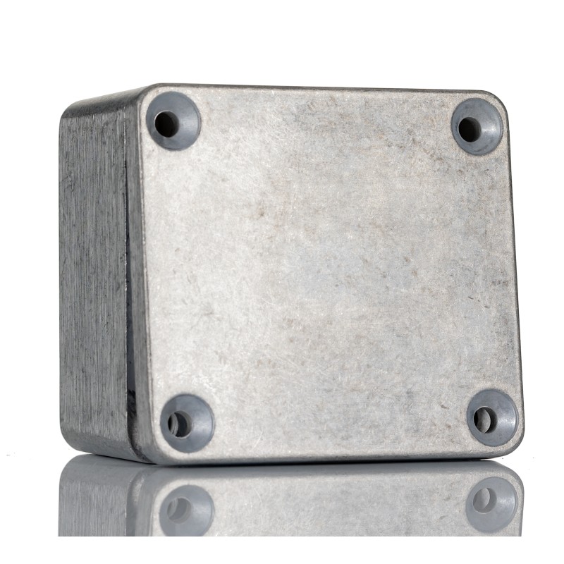 1 pcs - Hammond 1550 Series Natural Die Cast Aluminium Enclosure, IP66, IK08, Natural Lid, 65 x 58.4 x 35.4mm