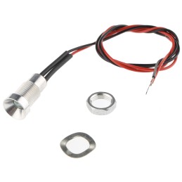 1 pcs - Oxley Yellow Panel Mount Indicator, 8mm Mounting Hole Size, Lead Wires Termination, IP67