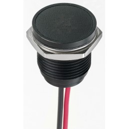 1 pcs - APEM Green Panel Mount Indicator, 12V dc, 16mm Mounting Hole Size, Lead Wires Termination, IP67