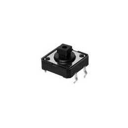 1 pcs : TS13-1212-73-BK-100-D - Tactile Switches 12 x 12 mm 7.3 mm 100 gf Black Through Hole SPST