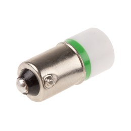 1 pcs - RS PRO Green LED Indicator Lamp, 60V ac/dc, BA9s Base, 10mm Diameter, 330mcd