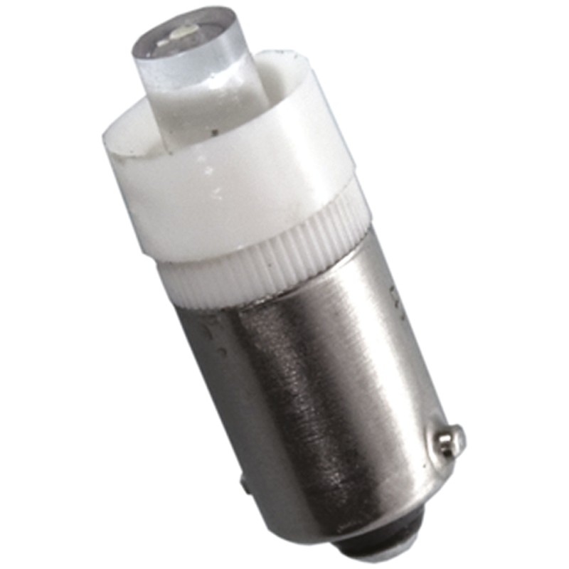 1 pcs - JKL Components LED Indicator Lamp, 55V ac/dc, BA9s Base, 9.6mm Diameter, 1200mcd