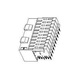 1 pcs : 500-040-225-E02 - Hard Metric Connectors ZD Connector, Female, R/A, 2 Pair