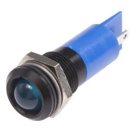 1 pcs - RS PRO Blue Panel Mount Indicator, 240V, 14.5mm Mounting Hole Size, Solder Tab Termination, IP40