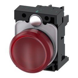 1 pcs - Siemens, SIRIUS ACT, Panel Mount Red LED Pilot Light, 22mm Cutout, IP20, Round, 24V ac/dc