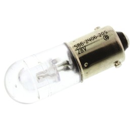 1 pcs - Dialight White LED Indicator Lamp, 28V dc, BA9s Base, 10mm Diameter, 412mcd