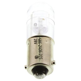 1 pcs - Dialight White LED Indicator Lamp, 28V dc, BA9s Base, 10mm Diameter, 412mcd