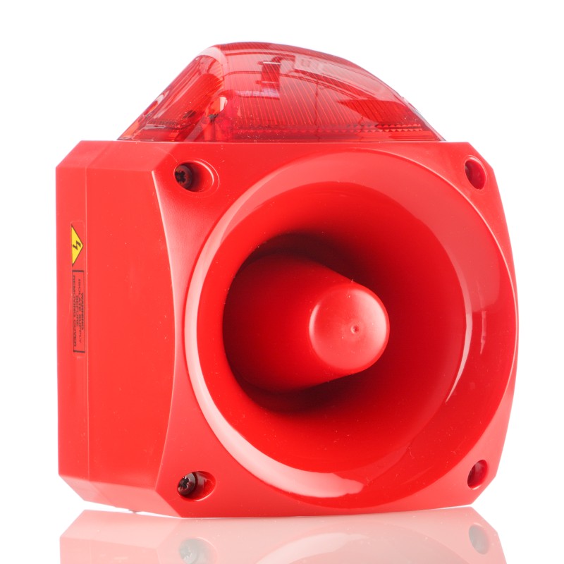 1 pcs - Klaxon Nexus Series Red Sounder Beacon, 110 V ac, 230 V ac, Wall Mount, 105dB at 1 Metre