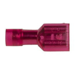 100 pcs - RS PRO Red Insulated Female Spade Connector, Receptacle, 0.8 x 6.35mm Tab Size, 0.5mm² to 1.5mm²