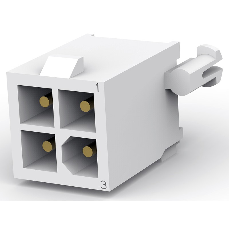 5 pcs - TE Connectivity Mini-Universal MATE-N-LOK Series Straight Through Hole PCB Header, 4 Contact(s), 4.14mm Pitch, 2