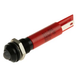 1 pcs - RS PRO Red Panel Mount Indicator, 8mm Mounting Hole Size, Solder Tab Termination, IP67
