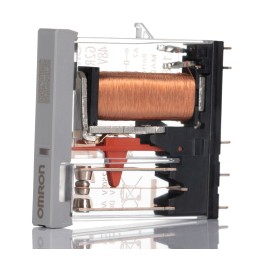1 pcs - Omron DIN Rail Latching Power Relay, 48V dc Coil, 6A Switching Current, SPDT