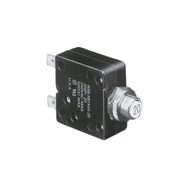 1 pcs - TE Connectivity Thermal Circuit Breaker - W58 Single Pole 50 V dc, 250V ac Voltage Rating, 4A Current Rating
