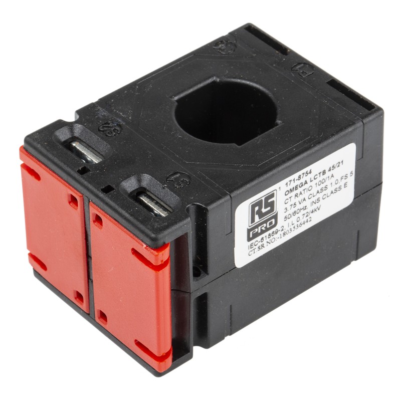 1 pcs - RS PRO Current Transformer, 100:1, 21 x 10mm Bore