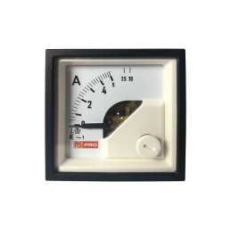 1 pcs - RS PRO Analogue Panel Ammeter 10 (Input, Scale)A AC, 45mm x 45mm, 1 % Moving Iron