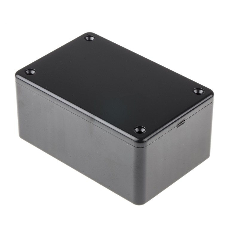 1 pcs - Hammond 1591 Series Black Flame Retardant ABS Enclosure, IP54, Black Lid, 85 x 56 x 39mm