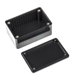 1 pcs - Hammond 1591 Series Black Flame Retardant ABS Enclosure, IP54, Black Lid, 85 x 56 x 39mm
