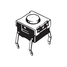 1 pcs : B3W-1022 - Tactile Switches 0.05A 24VDC SPST Round Button