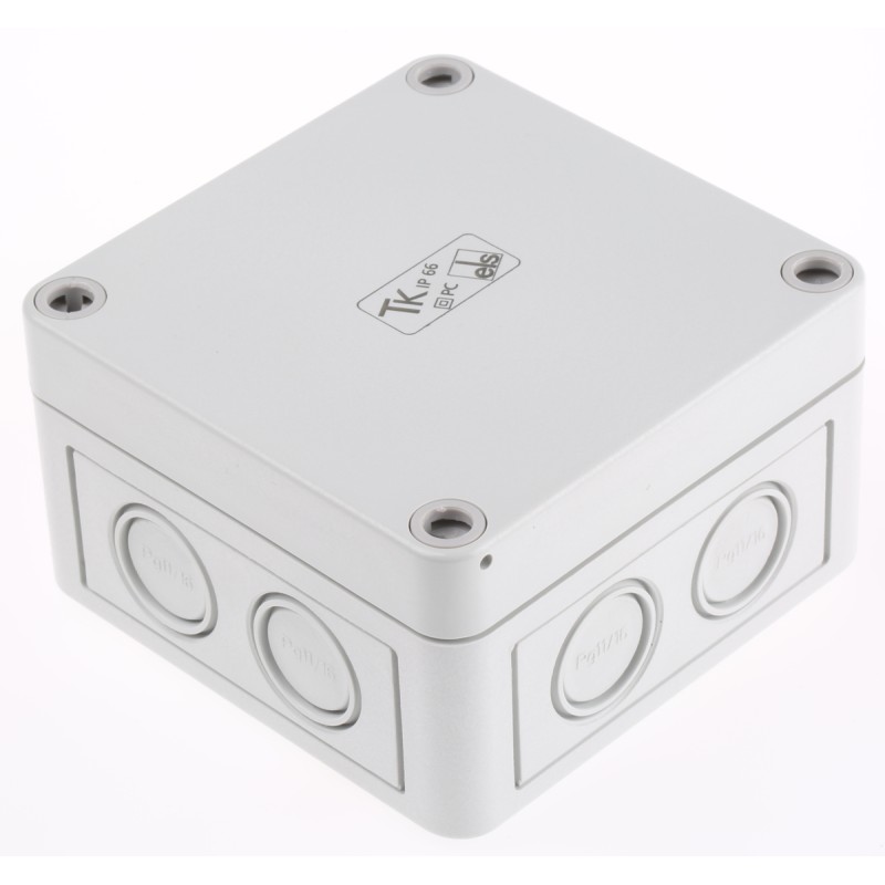 1 pcs - Spelsberg TK PC Series Grey Polycarbonate Junction Box, IP66, 94 x 94 x 57mm