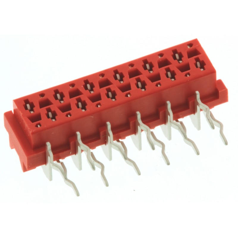 5 pcs - TE Connectivity Micro-MaTch Series Right Angle Through Hole Mount PCB Socket, 12-Contact, 2-Row, 2.54mm Pitch, Solder