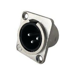 1 pcs : IO-XLR3-M-JL - XLR Connectors 3-Pin XLR, Male, Plug, Nickel Housing, Solder Cups, Silver Contacts